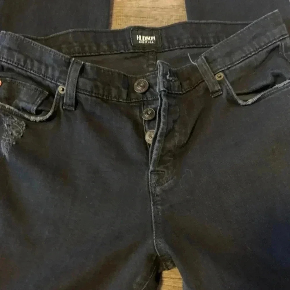 Black Hudson Button Fly Jeans